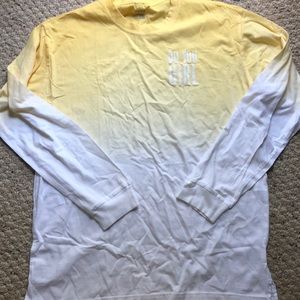 Yellow and white ombré PINK long sleeve